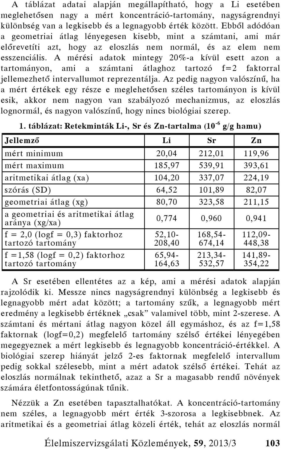 A mérési adatok mintegy 20%-a kívül esett azon a tartományon, ami a számtani átlaghoz tartozó f=2 faktorral jellemezhető intervallumot reprezentálja.