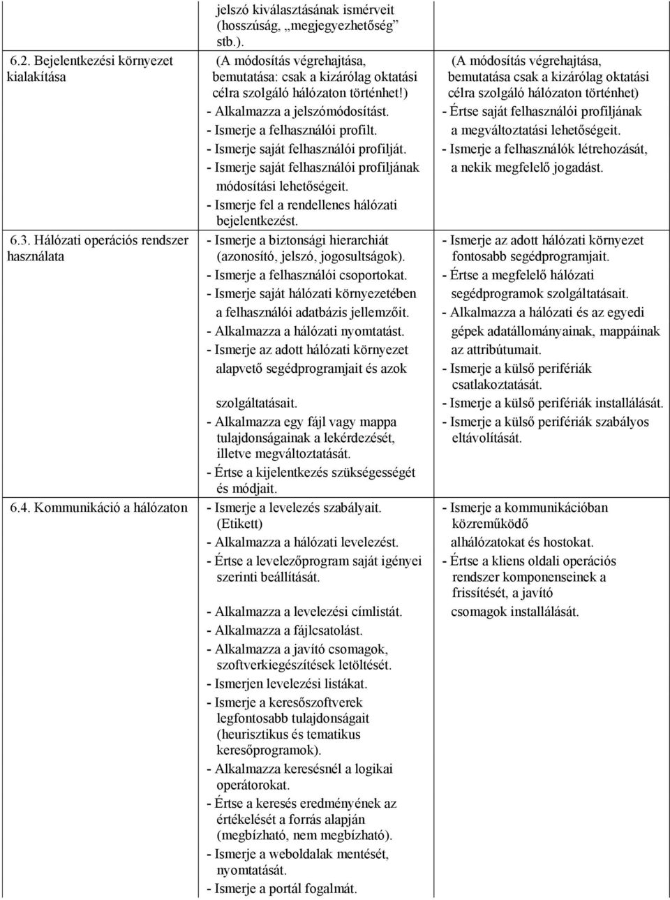 ) (A módosítás végrehajtása, bemutatása csak a kizárólag oktatási célra szolgáló hálózaton történhet) - Alkalmazza a jelszómódosítást.