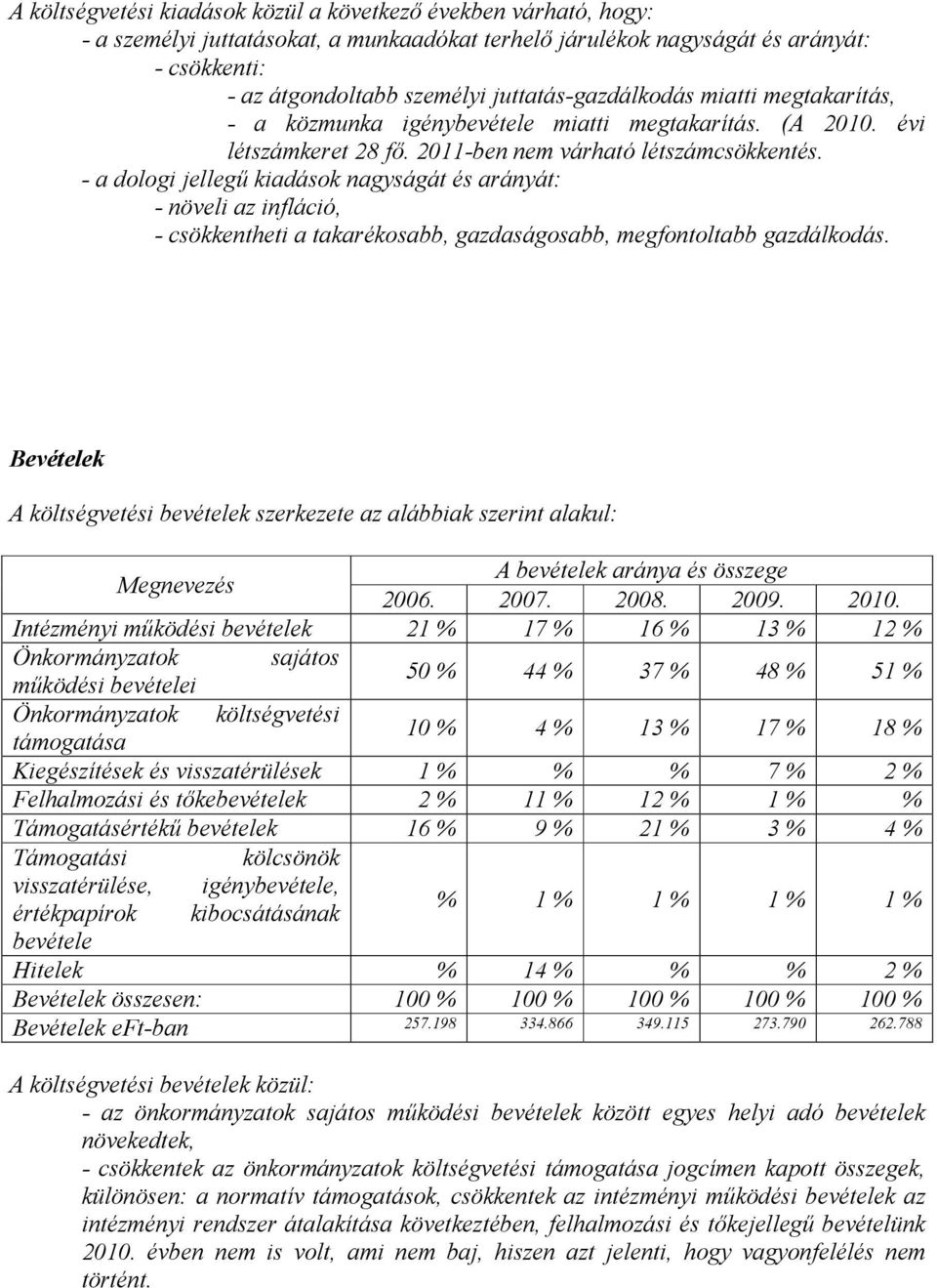 - a dologi jellegű kiadások nagyságát és arányát: - növeli az infláció, - csökkentheti a takarékosabb, gazdaságosabb, megfontoltabb gazdálkodás.