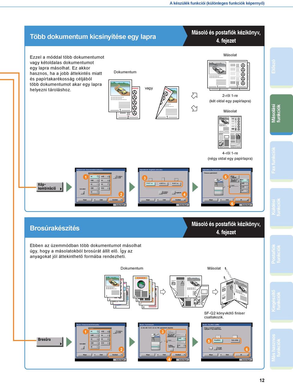 Dokumentum vagy Másolat -ről -re (két oldal egy papírlapra) Előszó Másolat Másolási -ről -re (négy oldal egy papírlapra) 5 Fax 6 Küldési Brosúrakészítés.