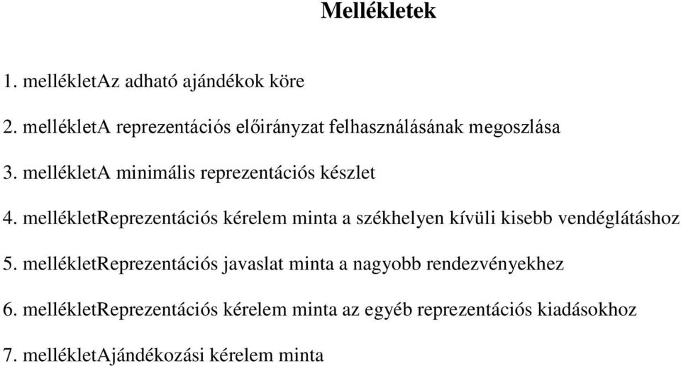 mellékleta minimális reprezentációs készlet 4.