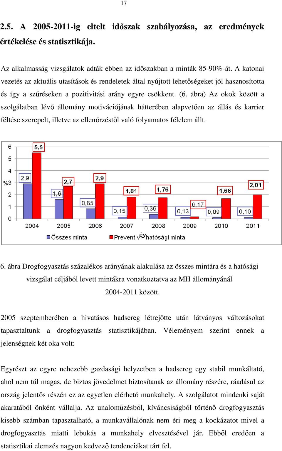 ábra) Az okok között a szolgálatban lévő állomány motivációjának hátterében alapvetően az állás és karrier féltése szerepelt, illetve az ellenőrzéstől való folyamatos félelem állt. 6.