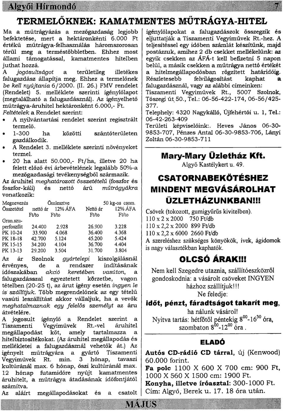 A jogósultságot a területileg illetékes falugazdász állapítja meg. Ehhez a termelőnek be kell nyújtania 6/2000. (II. 26.) FMV rendelet (Rendelet) 5.