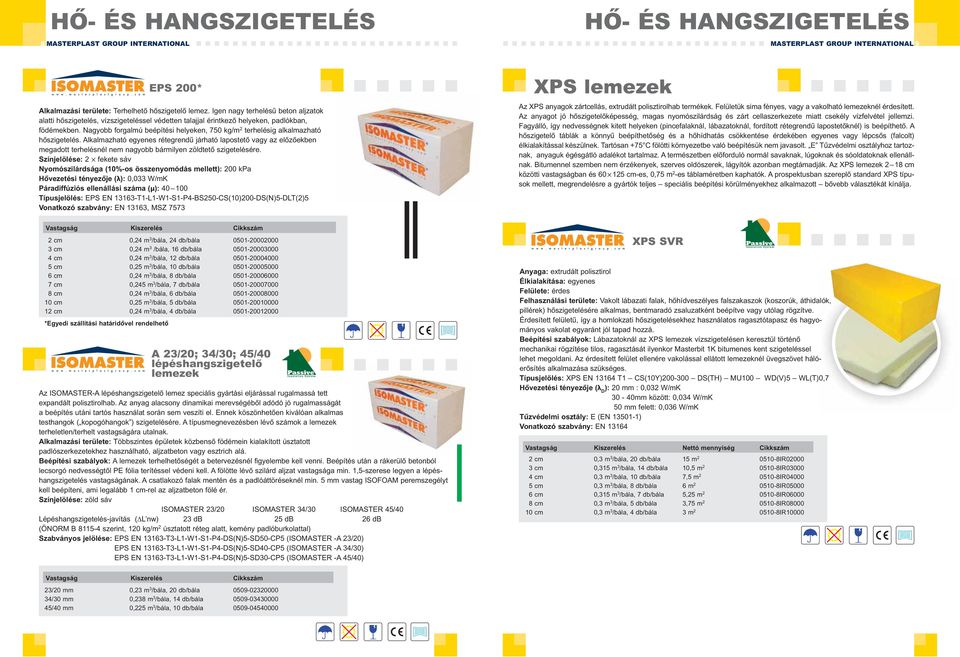 Nagyobb forgalmú beépítési helyeken, 750 kg/m 2 terhelésig alkalmazható hőszigetelés.