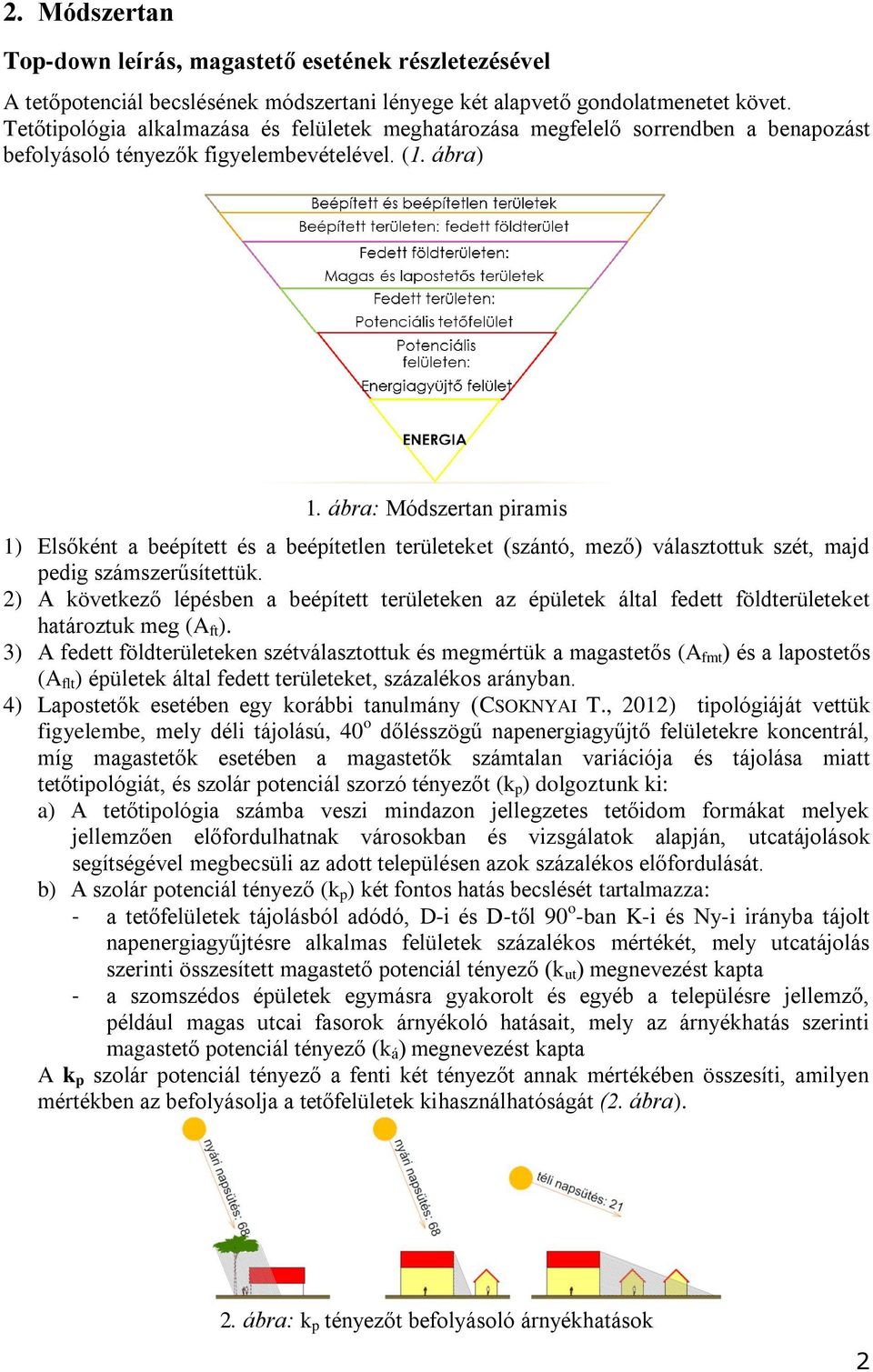 ábra: Módszertan piramis 1) Elsőként a beépített és a beépítetlen területeket (szántó, mező) választottuk szét, majd pedig számszerűsítettük.