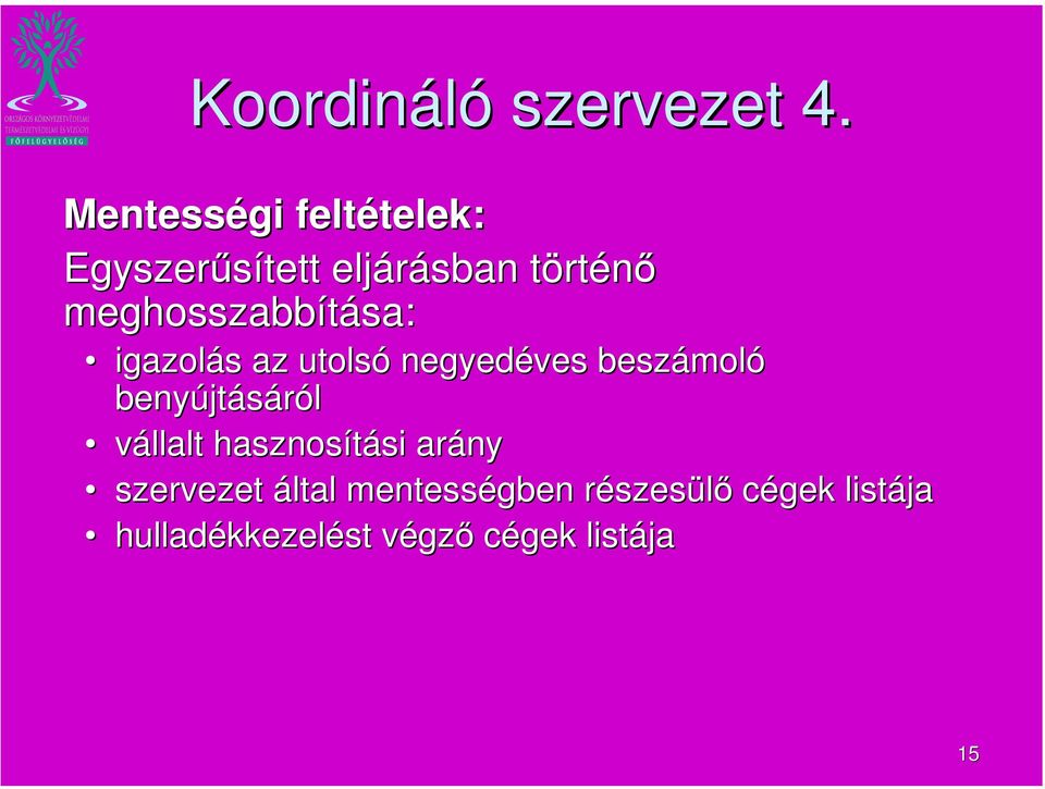 meghosszabbítása: igazolás az utolsó negyedéves beszámoló