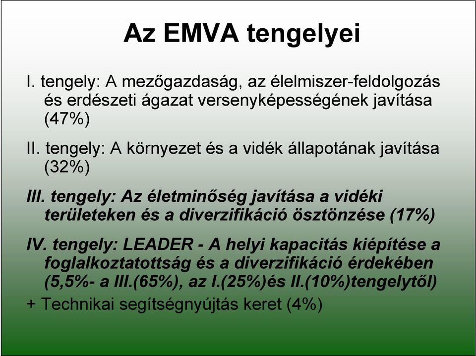 tengely: A környezet és a vidék állapotának javítása (32%) III.