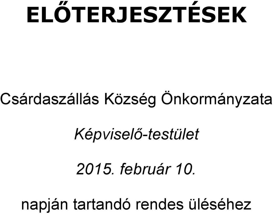 Képviselő-testület 2015.