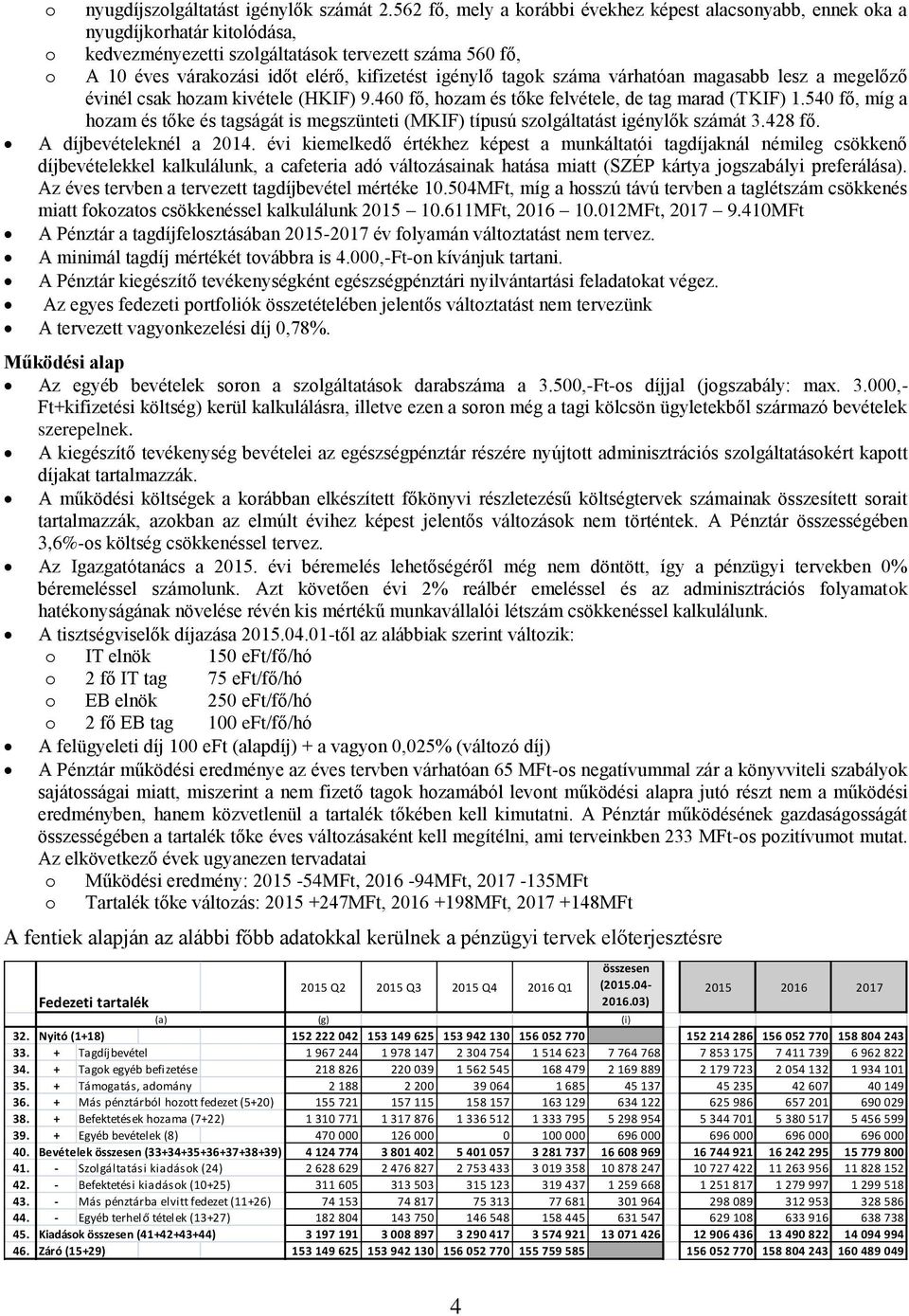 igénylő tagok száma várhatóan magasabb lesz a megelőző évinél csak hozam kivétele (HKIF) 9.460 fő, hozam és tőke felvétele, de tag marad (TKIF) 1.