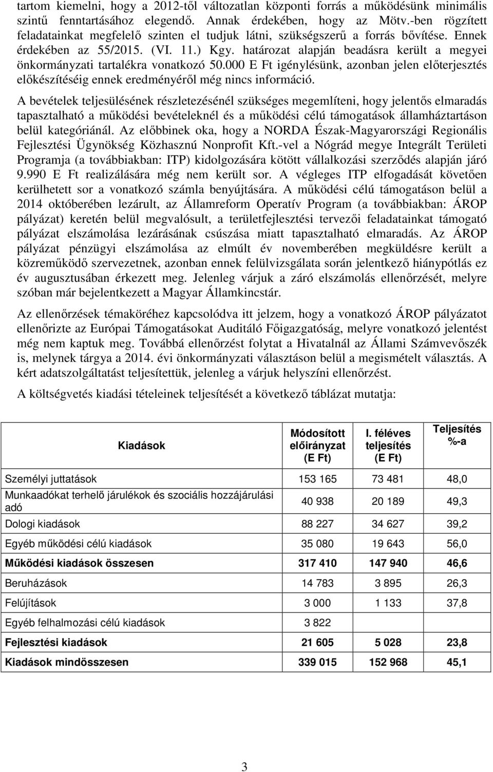 határozat alapján beadásra került a megyei önkormányzati tartalékra vonatkozó 50.000 igénylésünk, azonban jelen előterjesztés előkészítéséig ennek eredményéről még nincs információ.