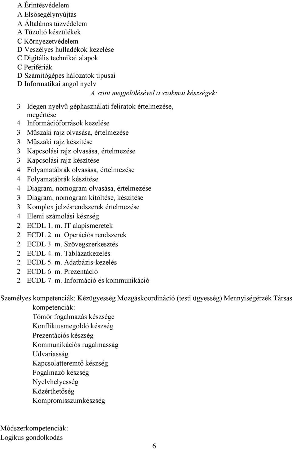 értelmezése 3 Műszaki rajz készítése 3 Kapcsolási rajz olvasása, értelmezése 3 Kapcsolási rajz készítése 4 Folyamatábrák olvasása, értelmezése 4 Folyamatábrák készítése 4 Diagram, nomogram olvasása,