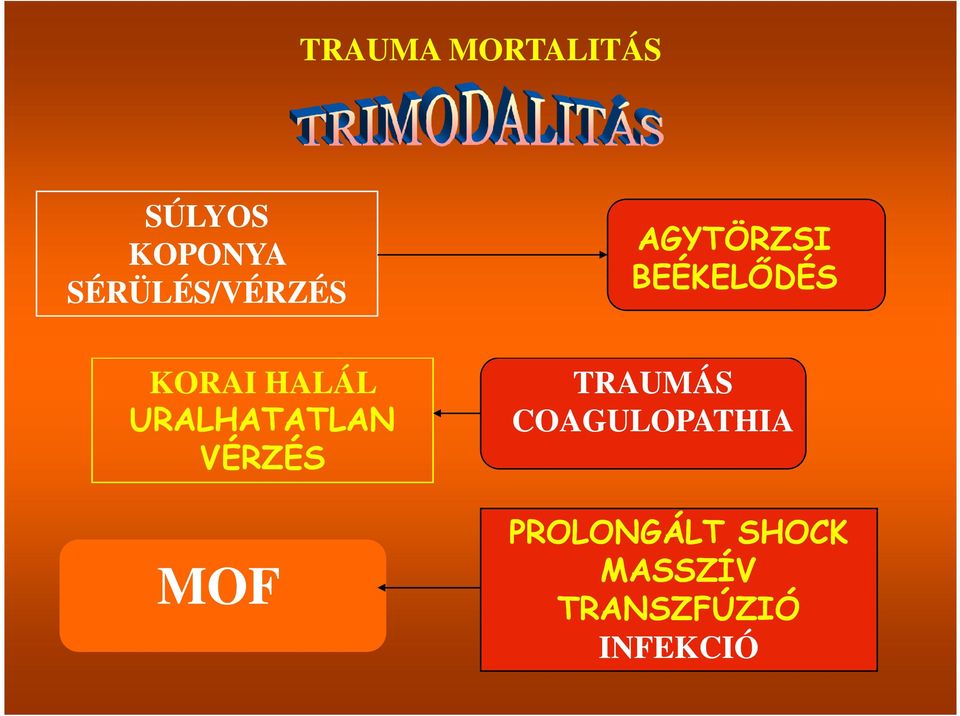 HALÁL URALHATATLAN VÉRZÉS MOF TRAUMÁS