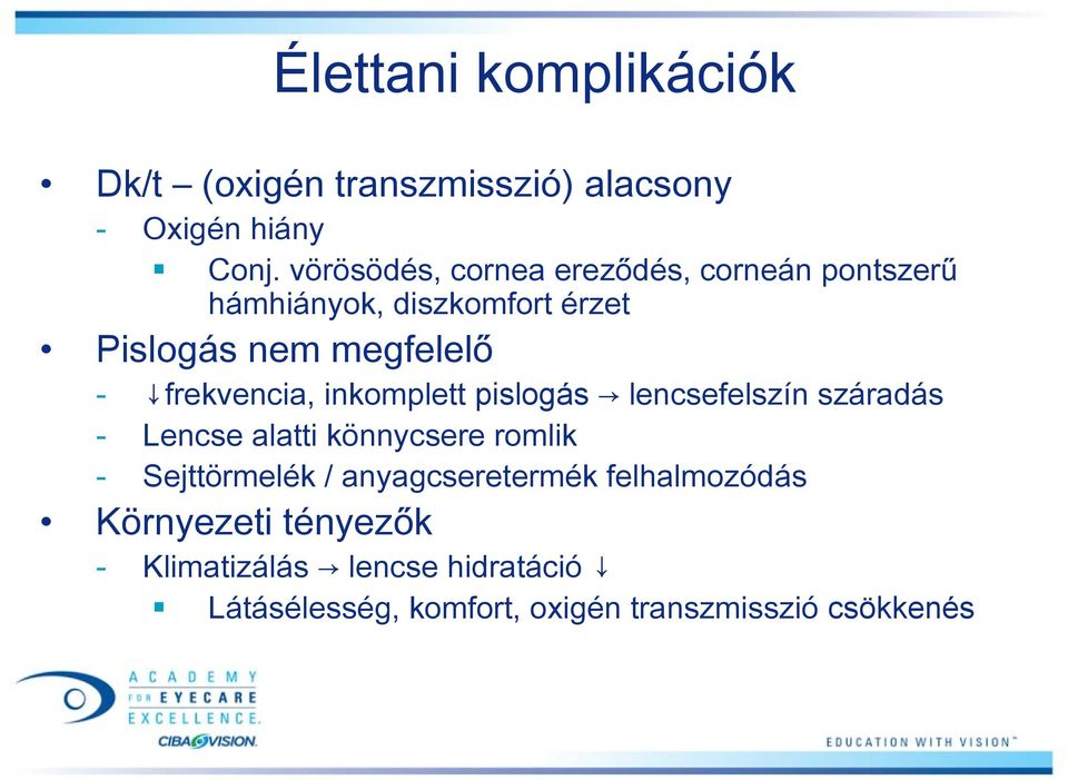 frekvencia, inkomplett pislogás lencsefelszín száradás - Lencse alatti könnycsere romlik - Sejttörmelék /