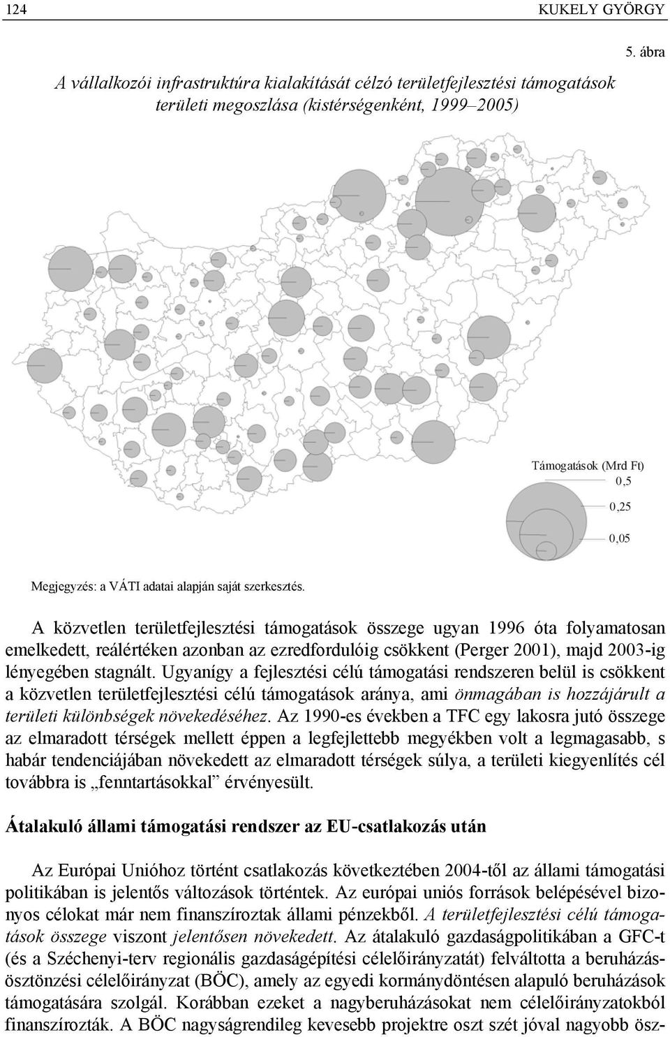 A közvetlen területfejlesztési támogatások összege ugyan 1996 óta folyamatosan emelkedett, reálértéken azonban az ezredfordulóig csökkent (Perger 2001), majd 2003-ig lényegében stagnált.