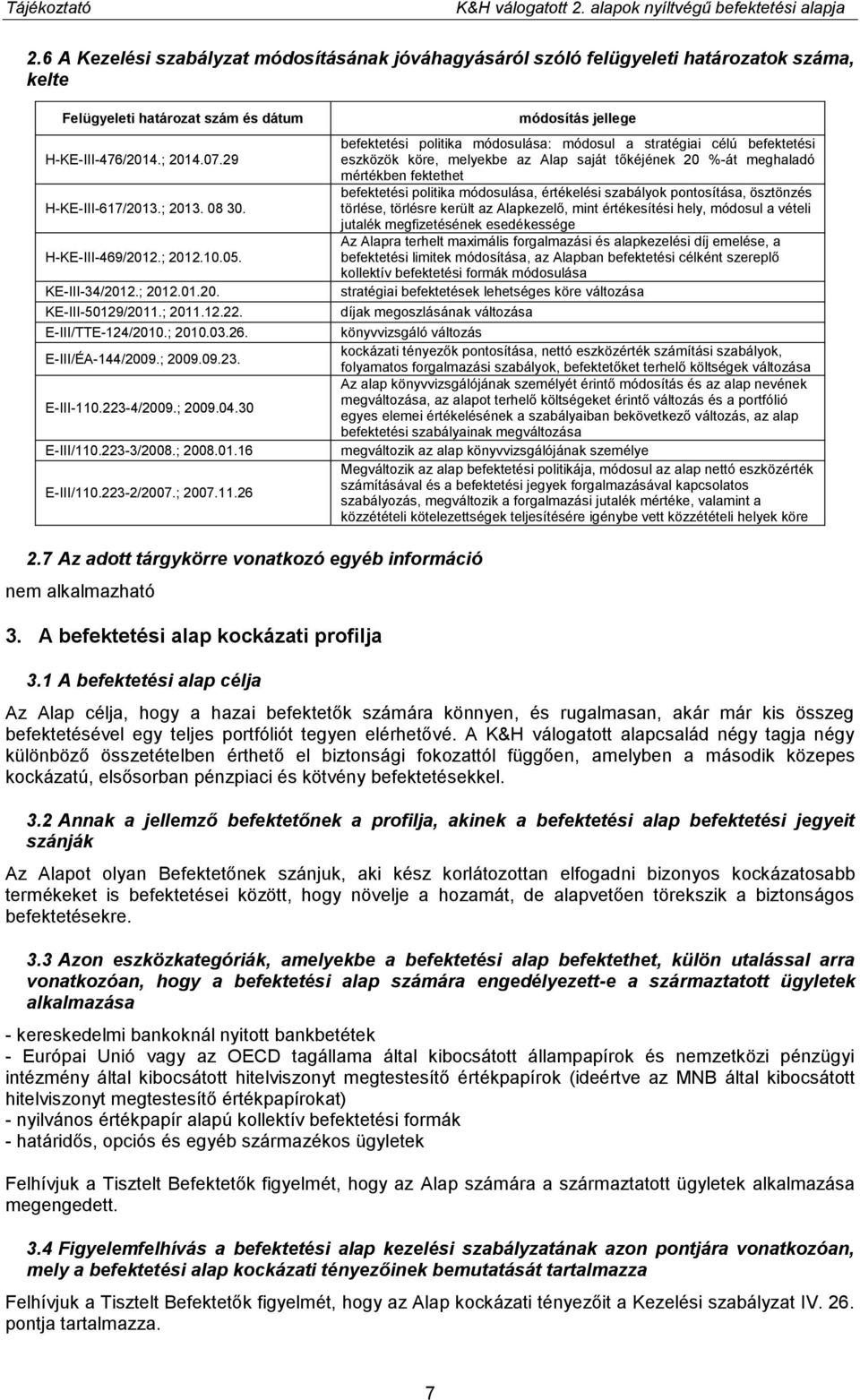 H-KE-III-469/2012.; 2012.10.05. KE-III-34/2012.; 2012.01.20. KE-III-50129/2011.; 2011.12.22. E-III/TTE-124/2010.; 2010.03.26. E-III/ÉA-144/2009.; 2009.09.23. E-III-110.223-4/2009.; 2009.04.