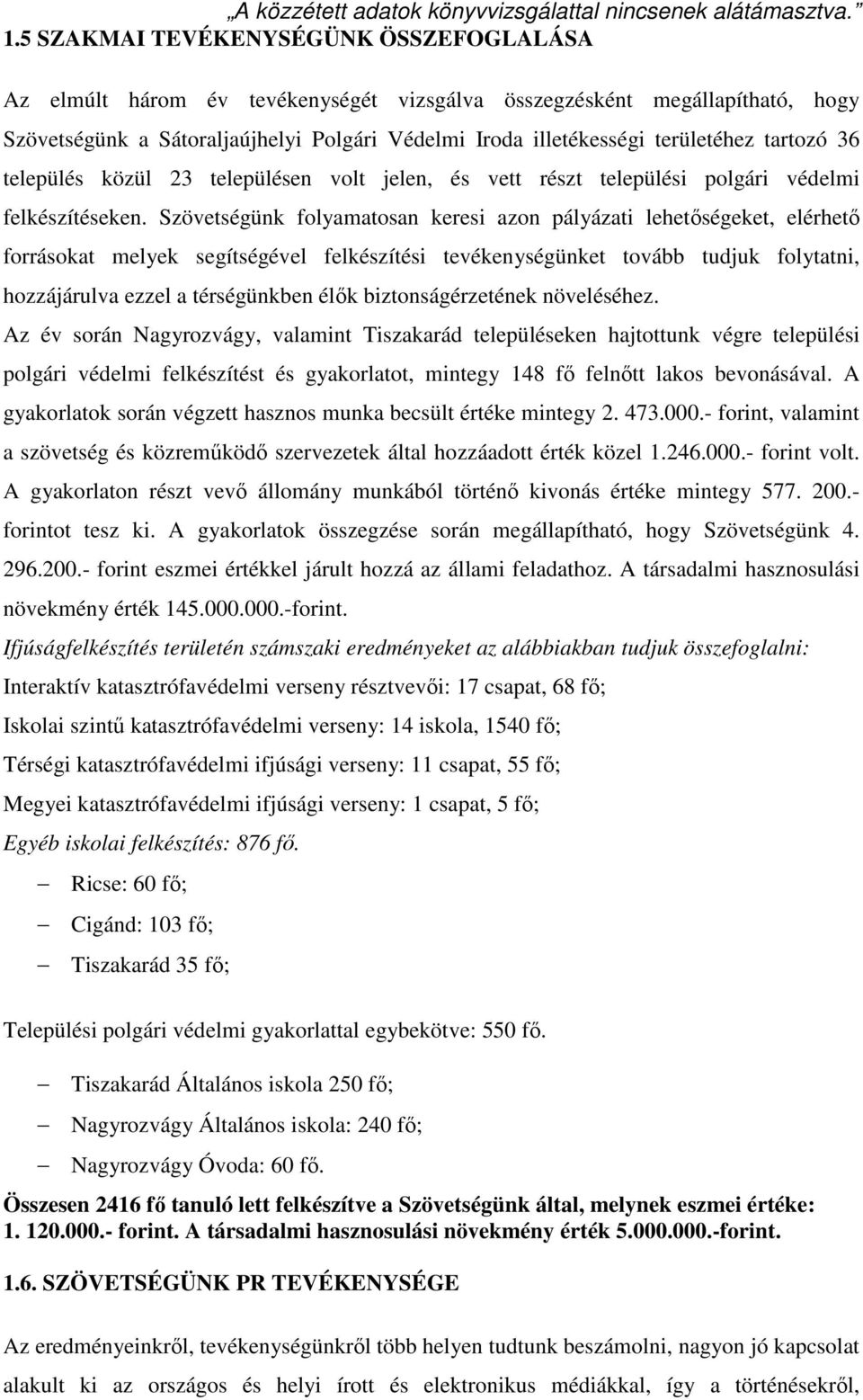 Szövetségünk folyamatosan keresi azon pályázati lehetőségeket, elérhető forrásokat melyek segítségével felkészítési tevékenységünket tovább tudjuk folytatni, hozzájárulva ezzel a térségünkben élők