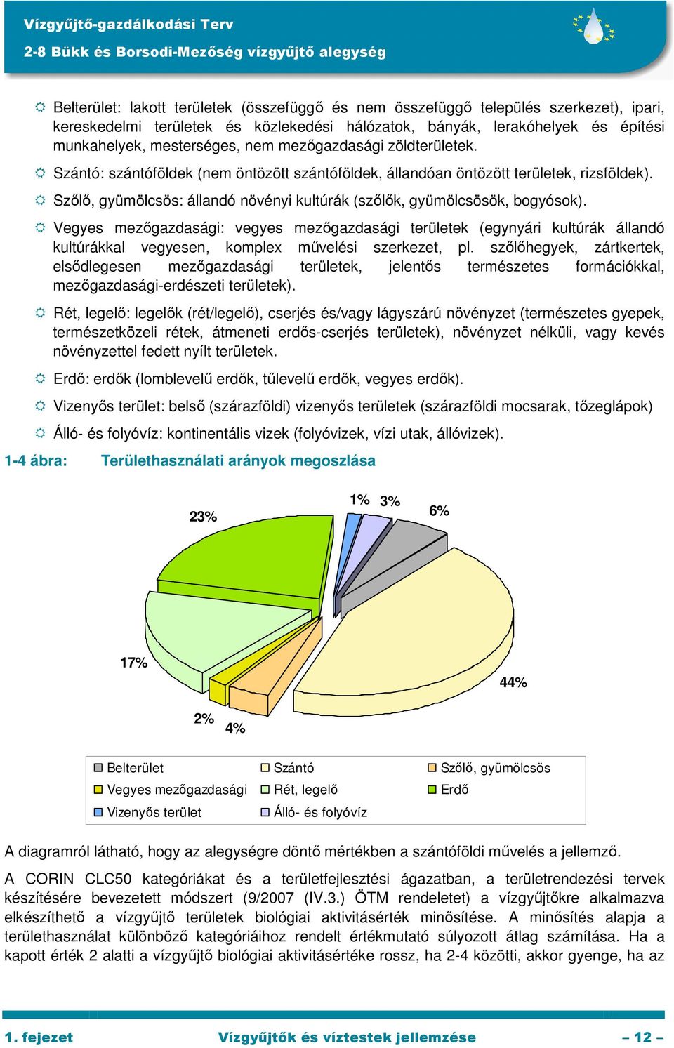 Vegyes mezıgazdasági: vegyes mezıgazdasági területek (egynyári kultúrák állandó kultúrákkal vegyesen, komplex mővelési szerkezet, pl.