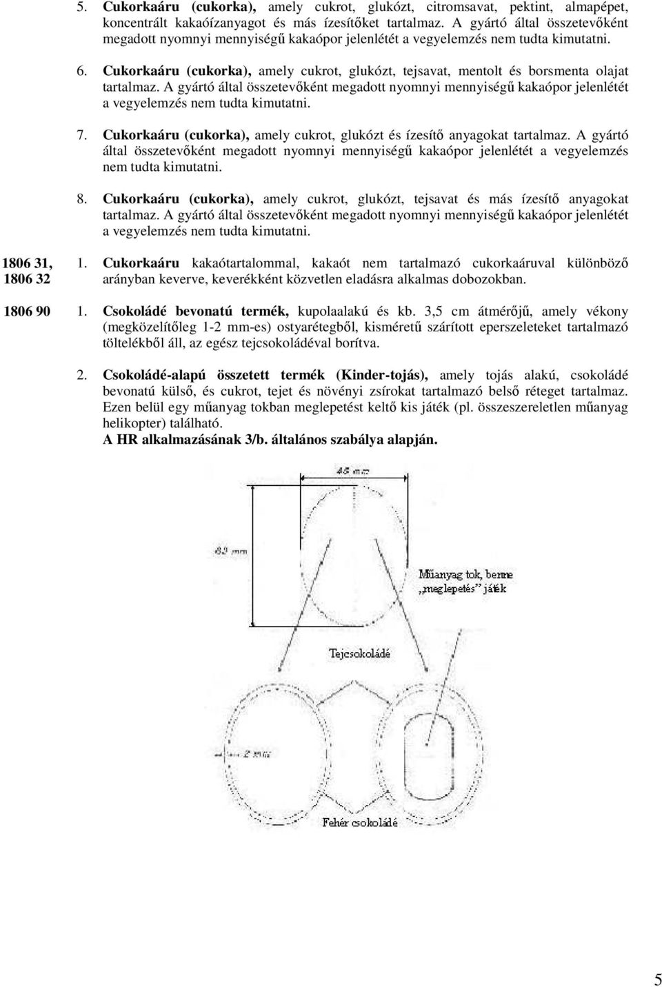 Cukorkaáru (cukorka), amely cukrot, glukózt, tejsavat, mentolt és borsmenta olajat tartalmaz.