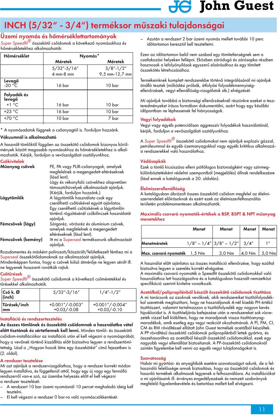 is. Forduljon hozzánk. Vákuumnál is alkalmazható használt tömlőktől függően az összekötő csőidomok bizonyos körülmények között magasabb nyomásokhoz és hőmérsékletekhez is alkalmazhatók.