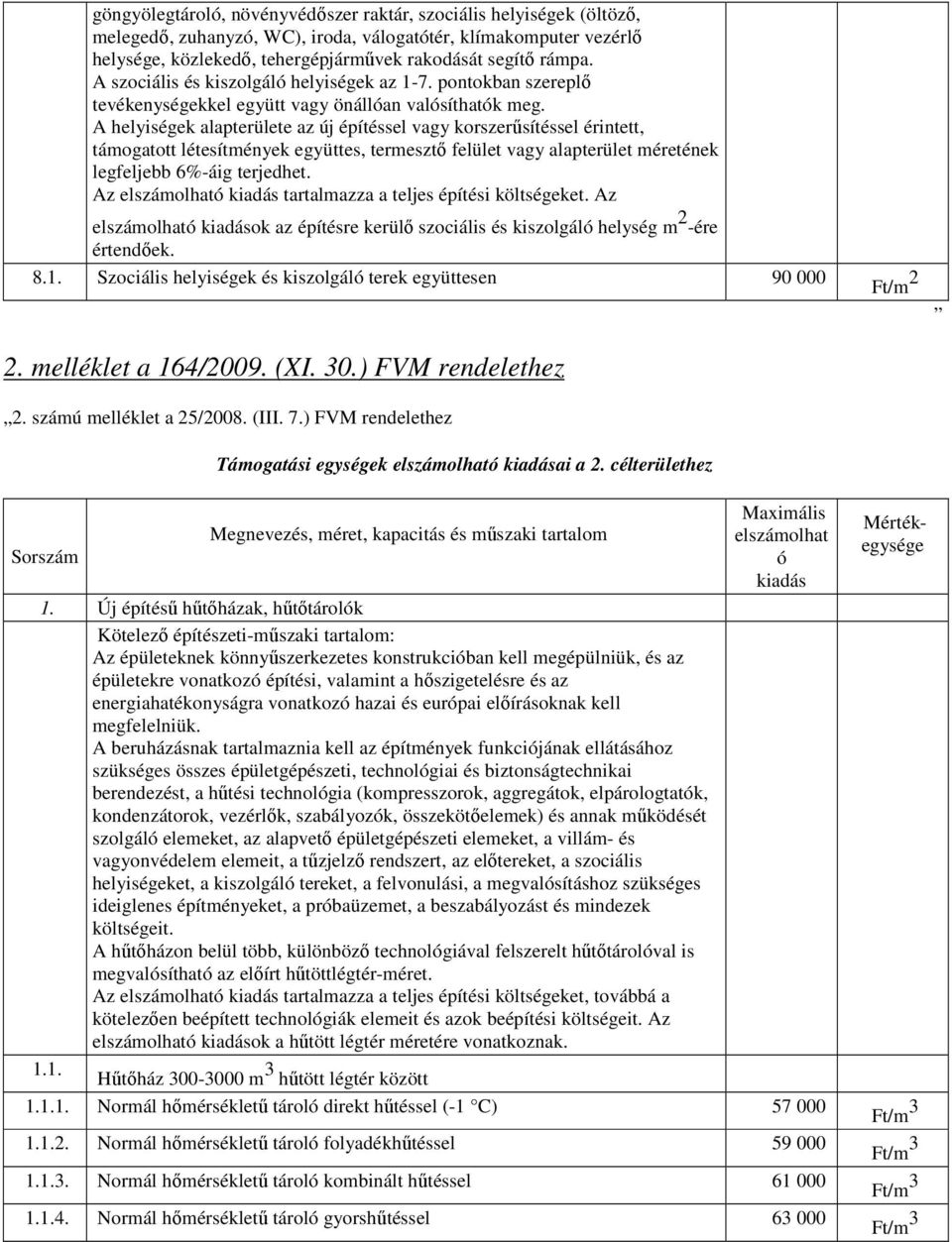 A helyiségek alapterülete az új építéssel vagy korszerősítéssel érintett, támogatott létesítmények együttes, termesztı felület vagy alapterület méretének legfeljebb 6%-áig terjedhet.