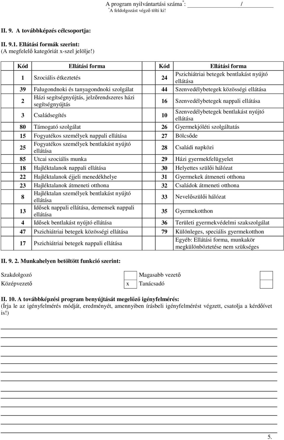 segítségnyújtás, jelzırendszeres házi segítségnyújtás 16 Szenvedélybetegek nappali 3 Családsegítés 10 Szenvedélybetegek bentlakást nyújtó 80 Támogató szolgálat 26 Gyermekjóléti szolgáltatás 15