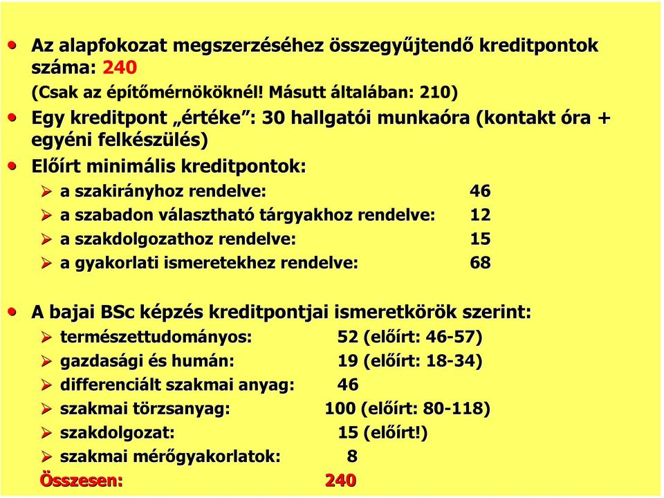 a szabadon álasztható tárgyakhoz rendele:! a szakdolgozathoz rendele: 5!