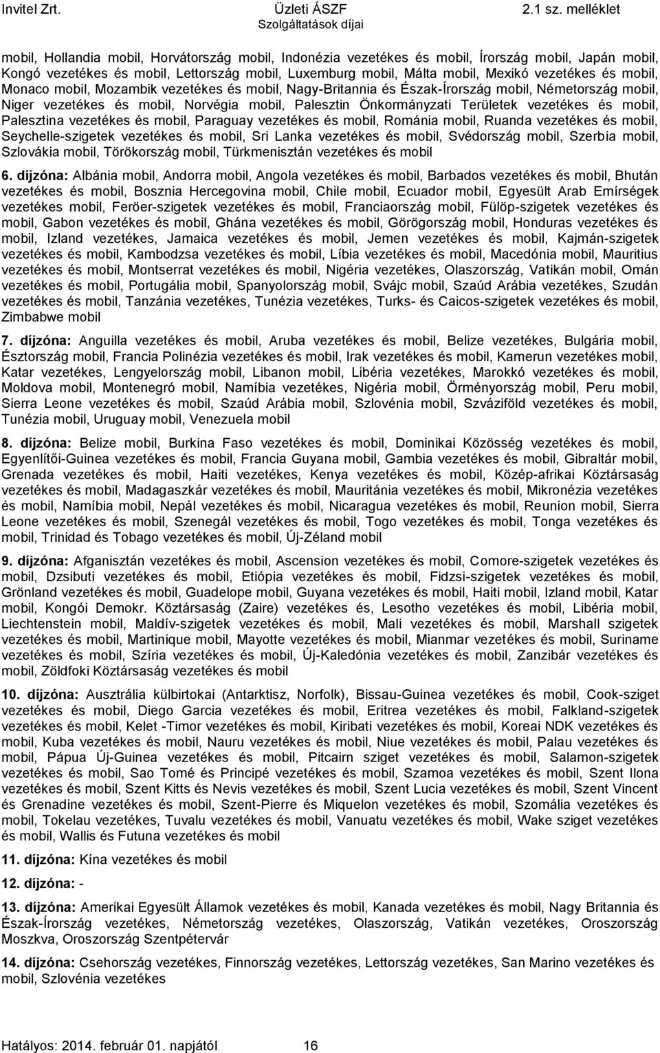 mobil, Palesztina vezetékes és mobil, Paraguay vezetékes és mobil, Románia mobil, Ruanda vezetékes és mobil, Seychelle-szigetek vezetékes és mobil, Sri Lanka vezetékes és mobil, Svédország mobil,