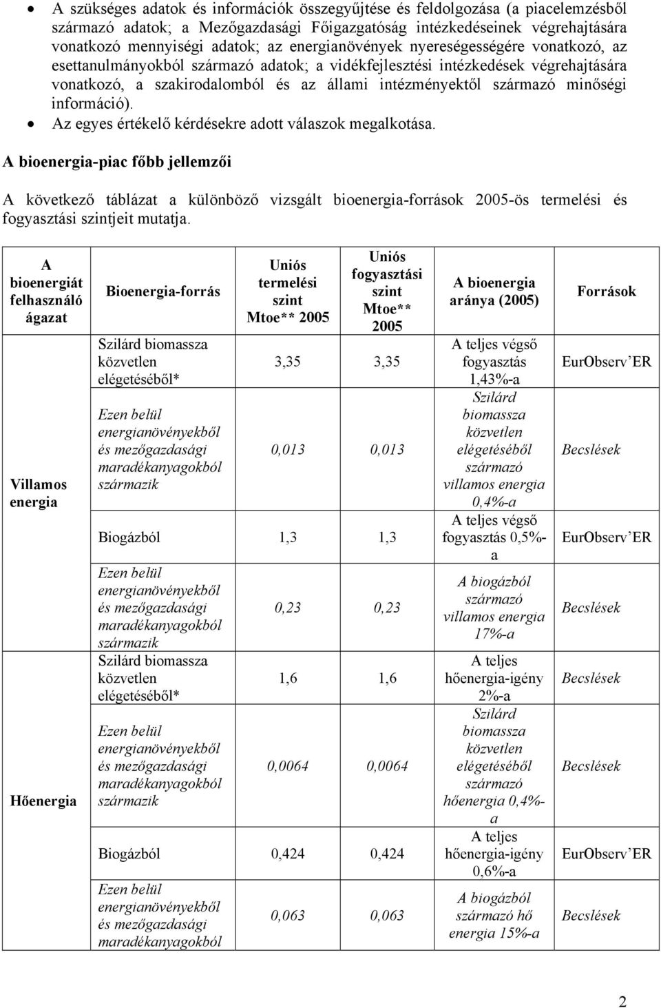 minőségi információ). Az egyes értékelő kérdésekre adott válaszok megalkotása.