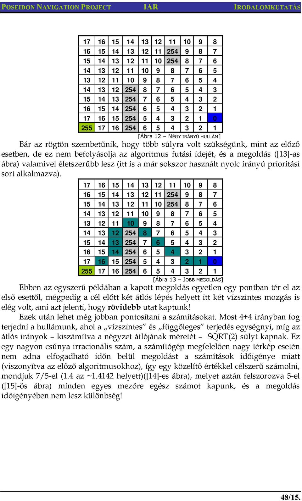 algoritmus futási idejét, és a megoldás ([13]-as ábra) valamivel életszerűbb lesz (itt is a már sokszor használt nyolc irányú prioritási sort alkalmazva).