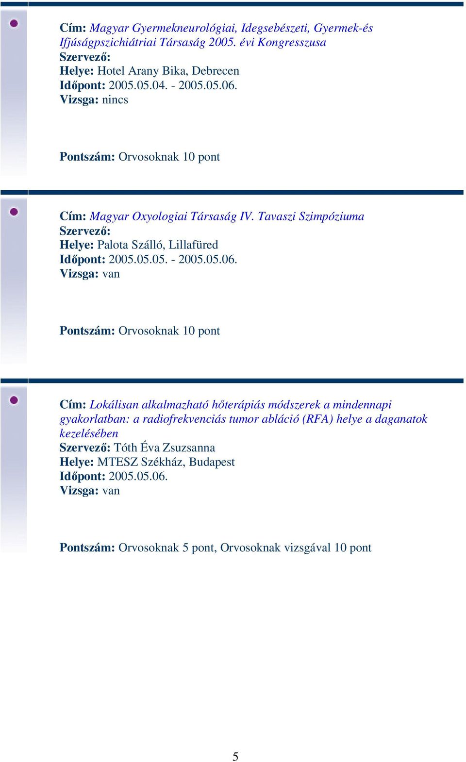 Tavaszi Szimpóziuma Szervező: Helye: Palota Szálló, Lillafüred Időpont: 2005.05.05. - 2005.05.06.