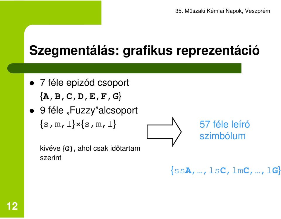 alcsoport {s,m,l} {s,m,l} kivéve {G}, ahol csak