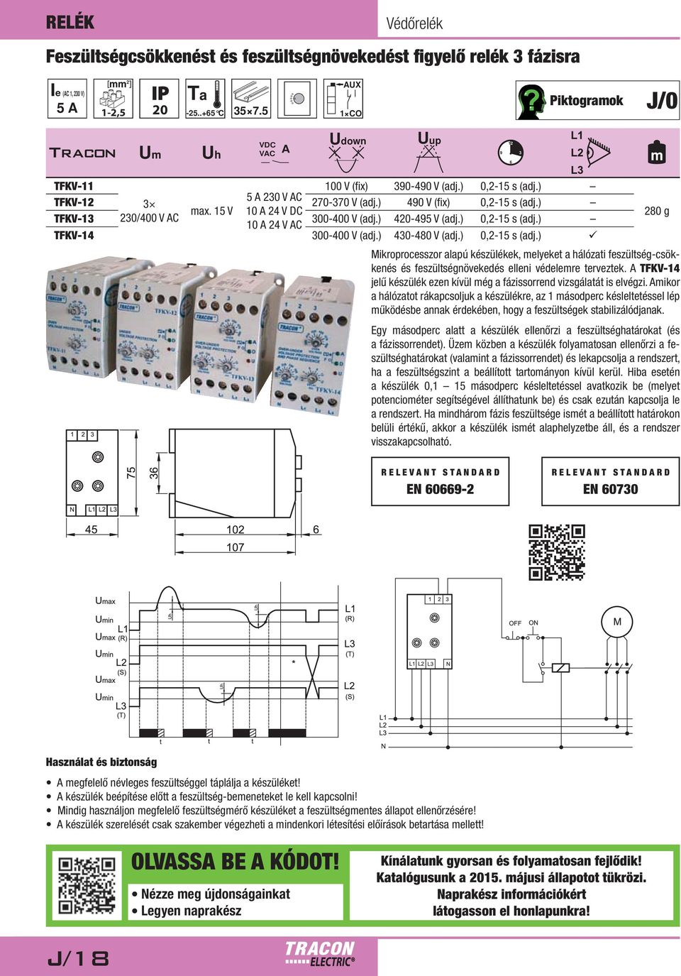 15 V 10 24 V DC 280 g TFKV-13 230/400 V C 300-400 V (adj.) 4-495 V (adj.) 0,2-15 s (adj.