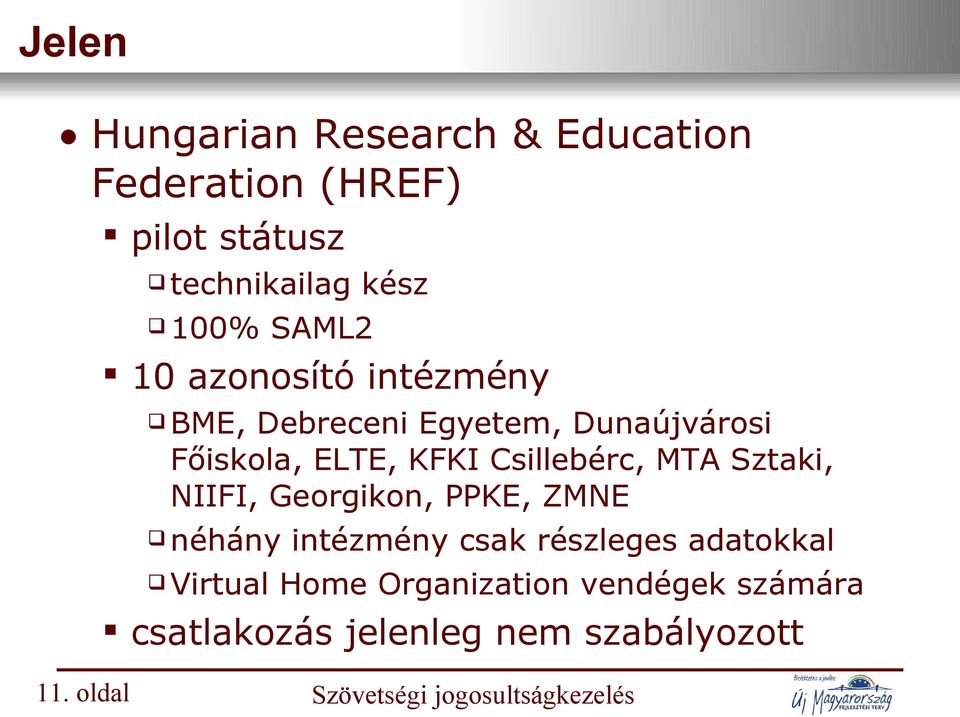 Sztaki, NIIFI, Georgikon, PPKE, ZMNE néhány intézmény csak részleges adatokkal Virtual Home