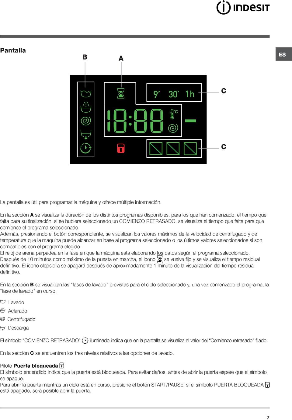 RETRASADO, se visualiza el tiempo que falta para que comience el programa seleccionado.