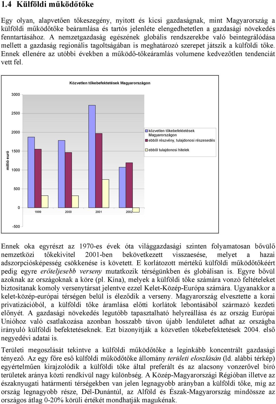 Ennek ellenére az utóbbi években a működő-tőkeáramlás volumene kedvezőtlen tendenciát vett fel.