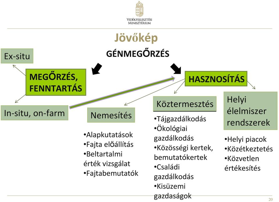 Ökológiai gazdálkodás Közösségi kertek, bemutatókertek Családi gazdálkodás Kisüzemi