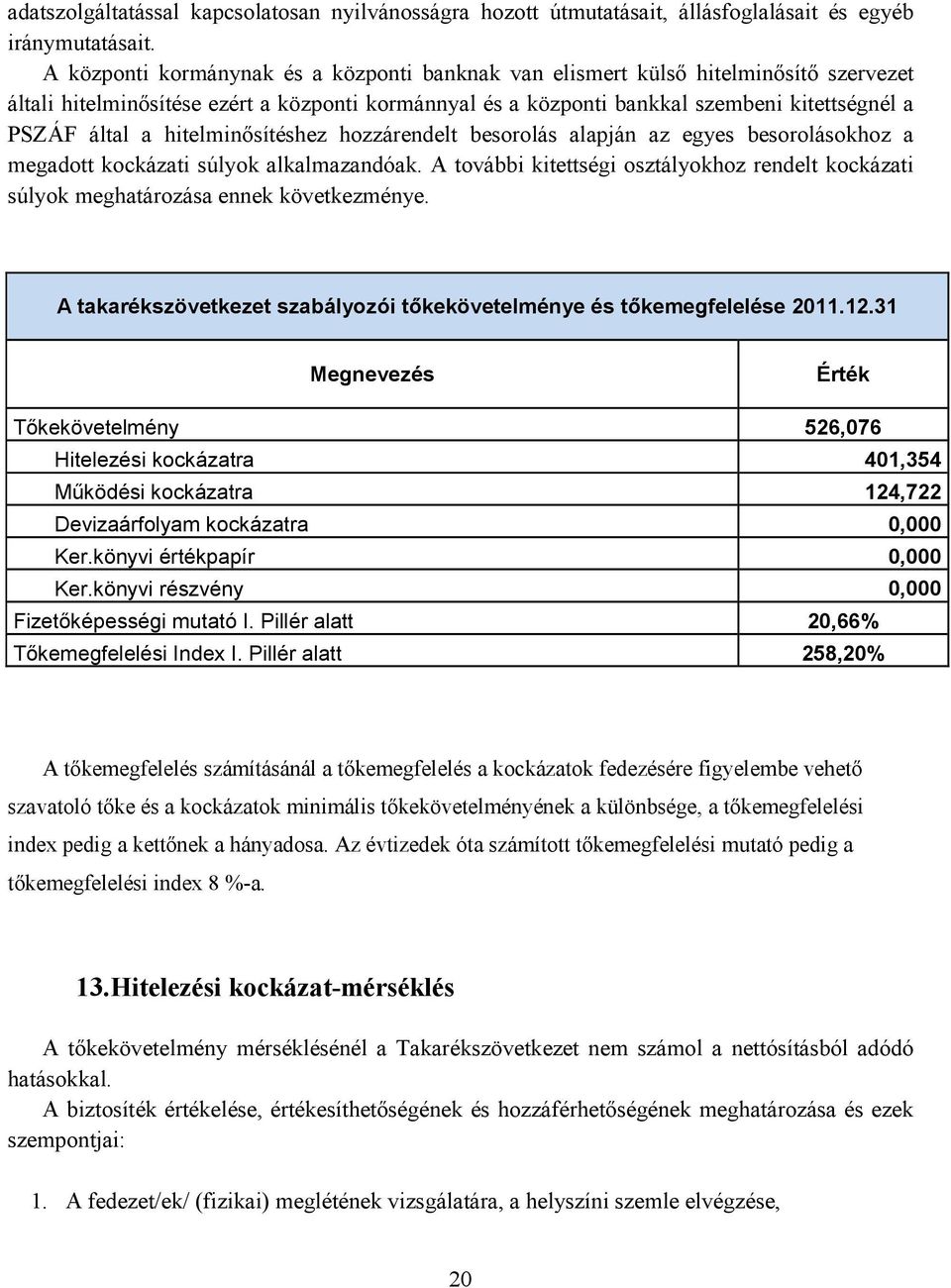 hitelminısítéshez hozzárendelt besorolás alapján az egyes besorolásokhoz a megadott kockázati súlyok alkalmazandóak.