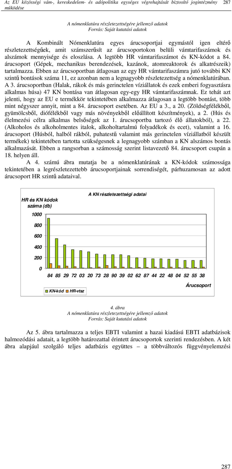 A legtöbb HR vámtarifaszámot és KN-kódot a 84. árucsoport (Gépek, mechanikus berendezések, kazánok, atomreaktorok és alkatrészeik) tartalmazza.