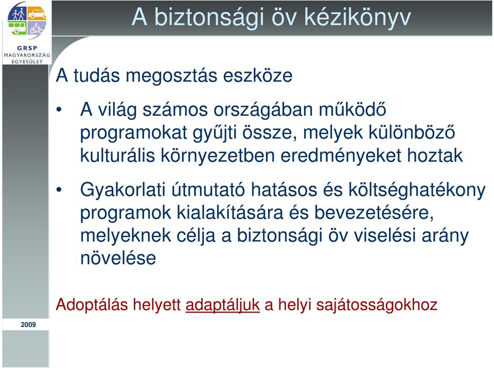 Gyakorlati útmutató hatásos és költséghatékony programok kialakítására és bevezetésére,