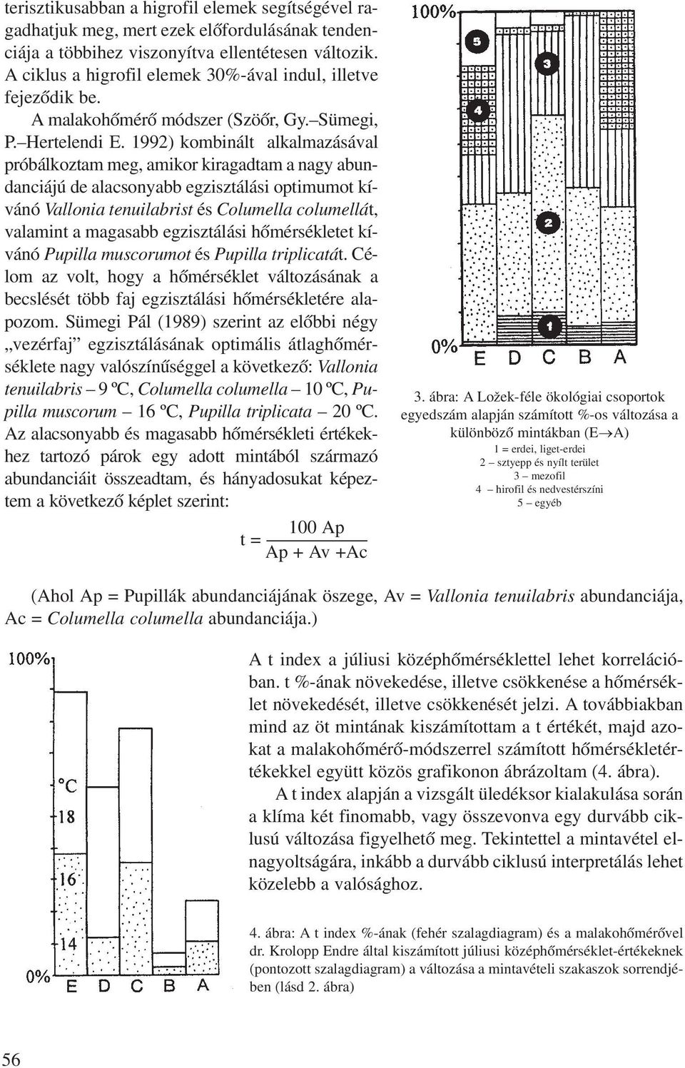 1992) kombinált alkalmazásával próbálkoztam meg, amikor kiragadtam a nagy abundanciájú de alacsonyabb egzisztálási optimumot kívánó Vallonia tenuilabrist és Columella columellát, valamint a magasabb