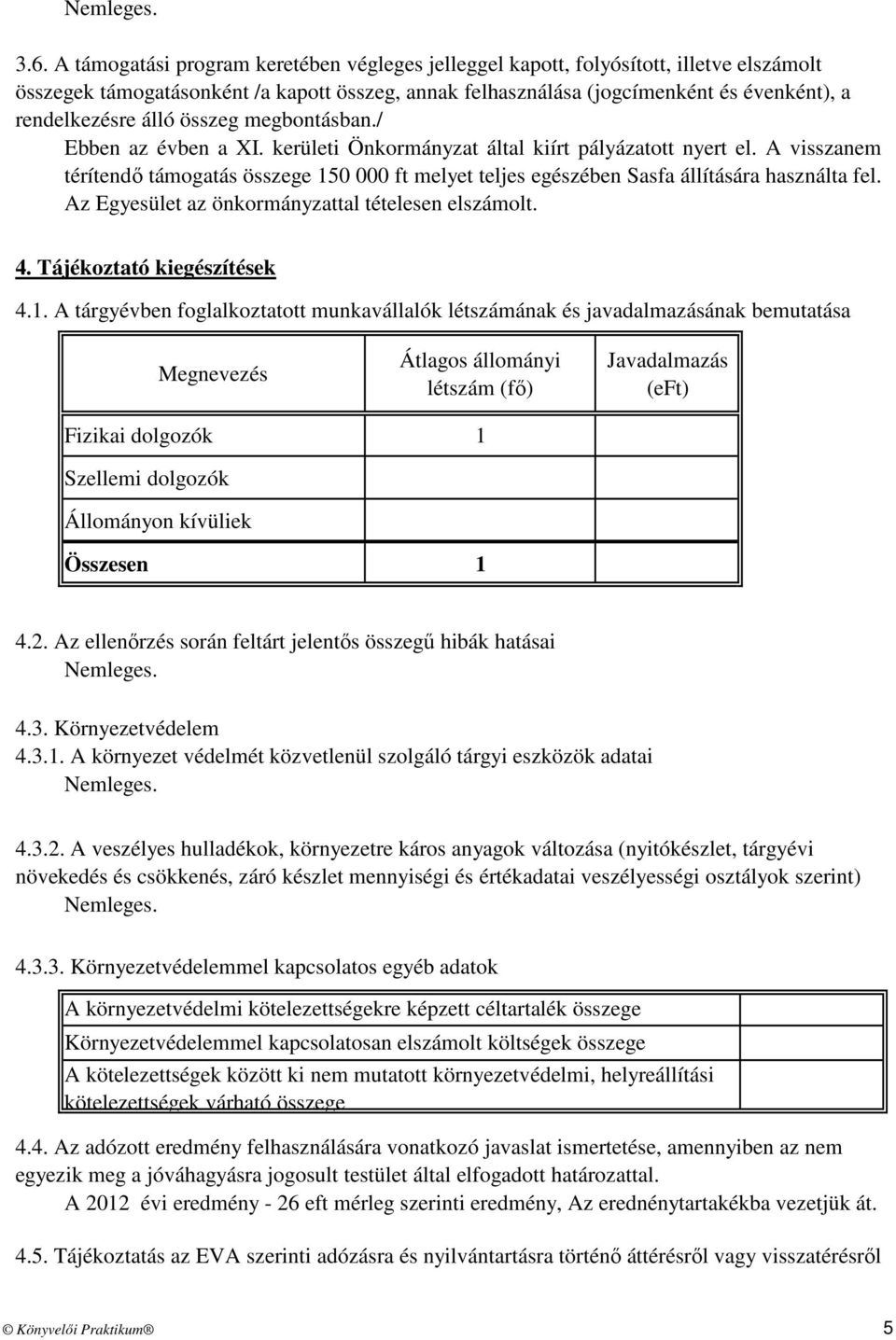 A visszanem térítendő támogatás összege 15