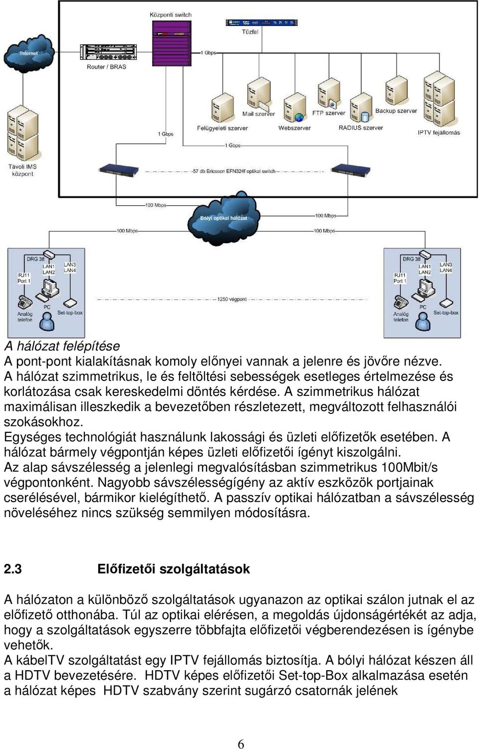 A szimmetrikus hálózat maximálisan illeszkedik a bevezetıben részletezett, megváltozott felhasználói szokásokhoz. Egységes technológiát használunk lakossági és üzleti elıfizetık esetében.