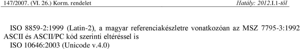 7795-3:1992 ASCII és ASCII/PC kód