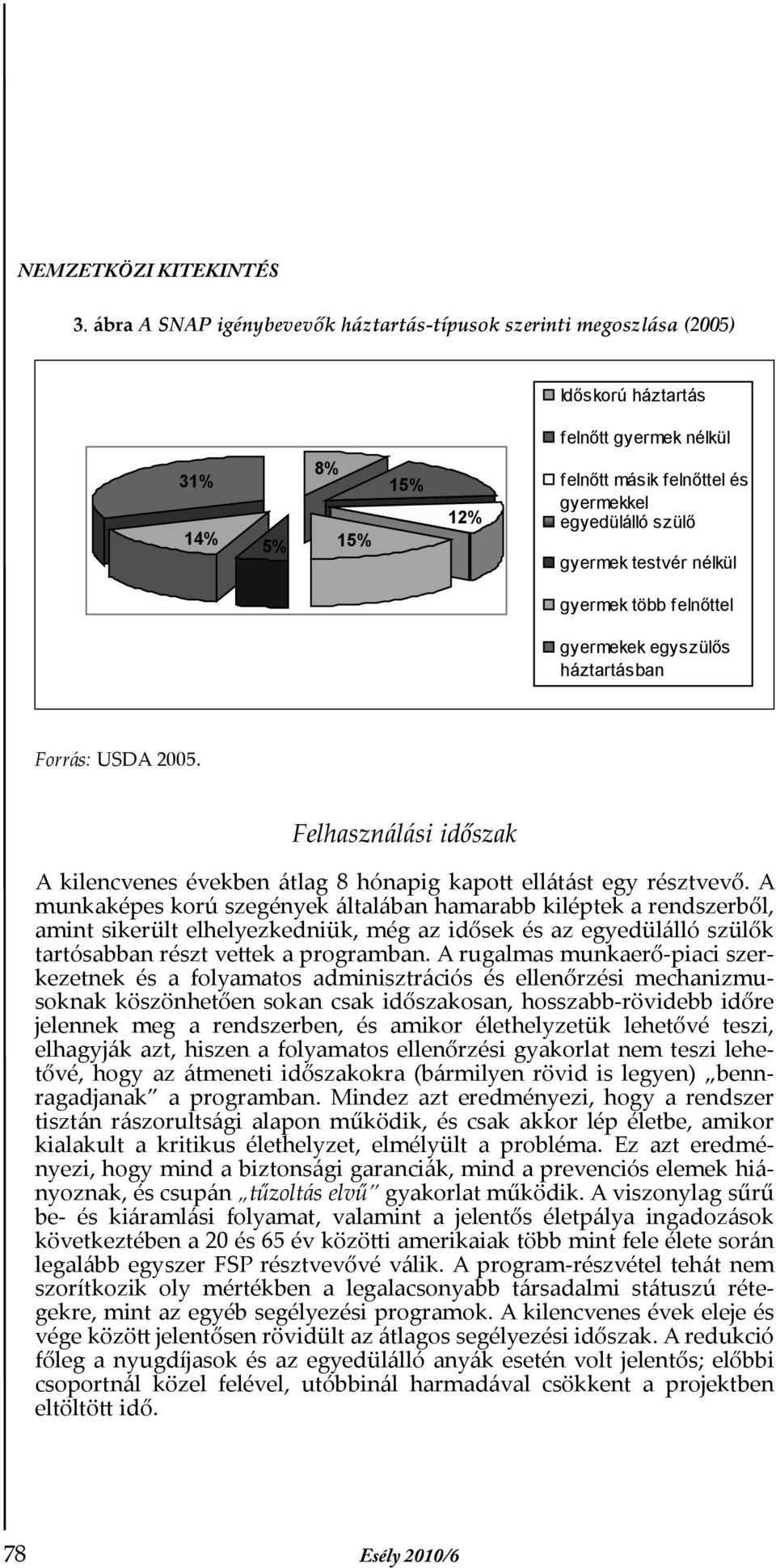 A munkaképes korú szegények általában hamarabb kiléptek a rendszerből, amint sikerült elhelyezkedniük, még az idősek és az egyedülálló szülők tartósabban részt vettek a programban.