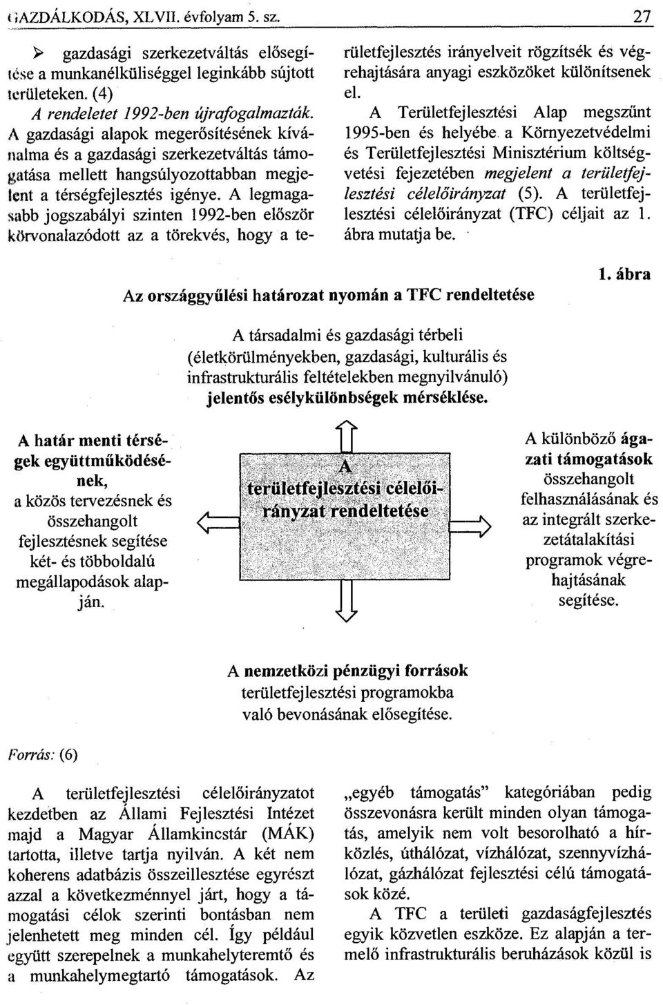 A legmagasabb jogszabályi szinten 1992-ben először körvonalazódott az a törekvés, hogy a területfejlesztés irányelveit rögzítsék és végrehajtására anyagi eszközöket különítsenek el.