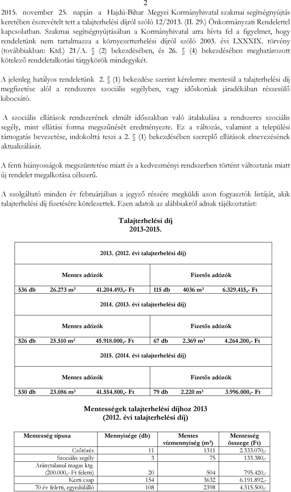 törvény (továbbiakban: Ktd.) 21/A. (2) bekezdésében, és 26. (4) bekezdésében meghatározott kötelezı rendeletalkotási tárgykörök mindegyikét. A jelenleg hatályos rendeletünk 2.