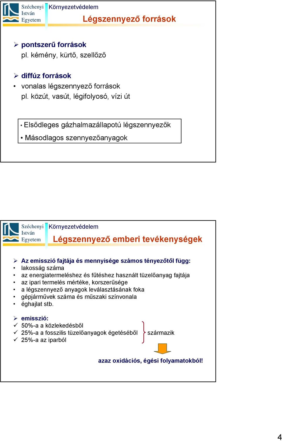 mennyisége számos tényezőtől függ: lakosság száma az energiatermeléshez és fűtéshez használt tüzelőanyag fajtája az ipari termelés mértéke, korszerűsége a légszennyező