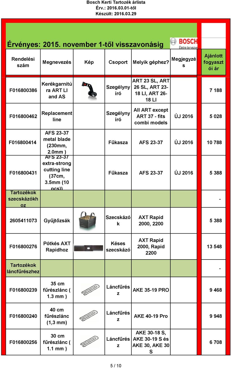 F016800431 Tartoékok eckáókh o AF 2337 metal blade (230mm, 2.0mm ) AF 2337 extratrong cutting line (37cm, 3.