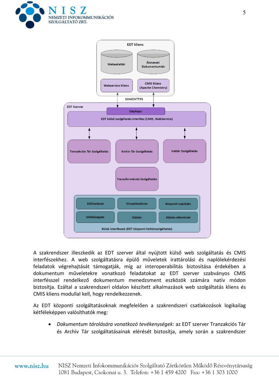 az EDT szerver szabványos CMIS interfésszel rendelkező dokumentum menedzsment eszközök számára natív módon biztosítja.