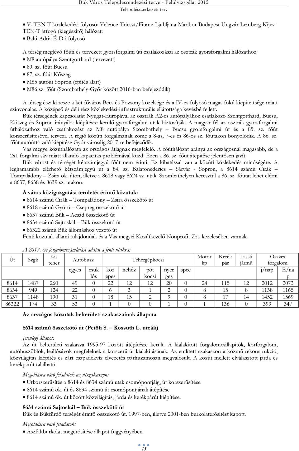 gyorsforgalmi úti csatlakozásai az osztrák gyorsforgalmi hálózathoz: M8 autópálya Szentgotthárd (tervezett) 89. sz. főút Bucsu 87. sz. főút Kőszeg M85 autóút Sopron (építés alatt) M86 sz.